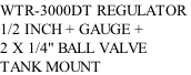 WTR-3000DT REGULATOR  1/2 INCH + GAUGE +  2 X 1/4" BALL VALVE  TANK MOUNT